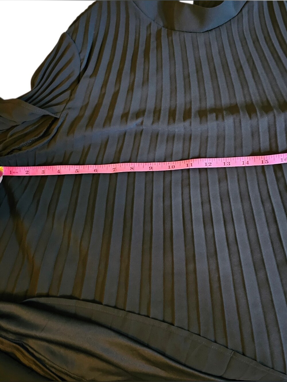 Ekaliy Mock Neck Pleated Crepe Cloak Mini Dress Size XL - Picture 14 of 15